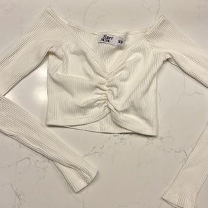 Tiger Mist white crop longsleeve